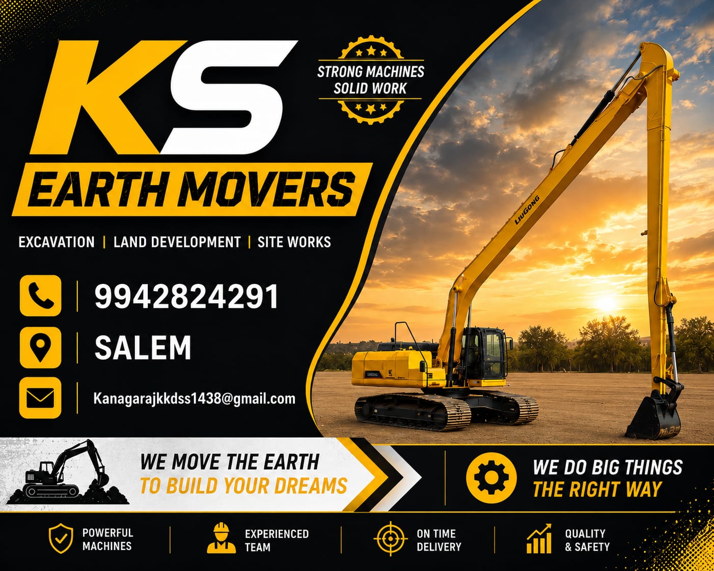 KAS Earth Movers digital visiting card